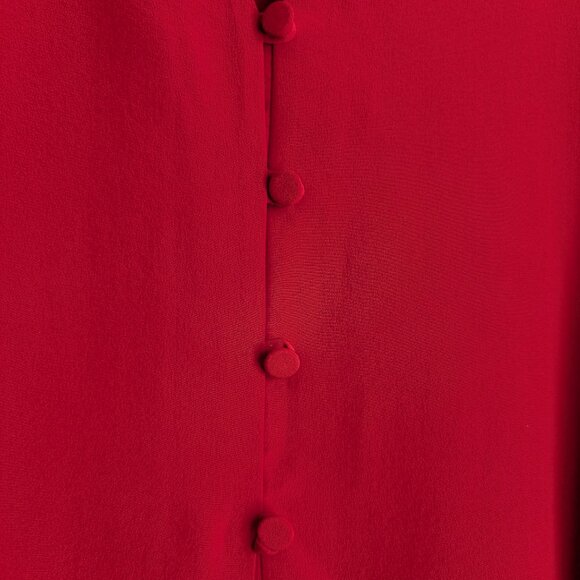 Fendi Embroidered button down shirt in red silk crepe de chine - Picture 10 of 16